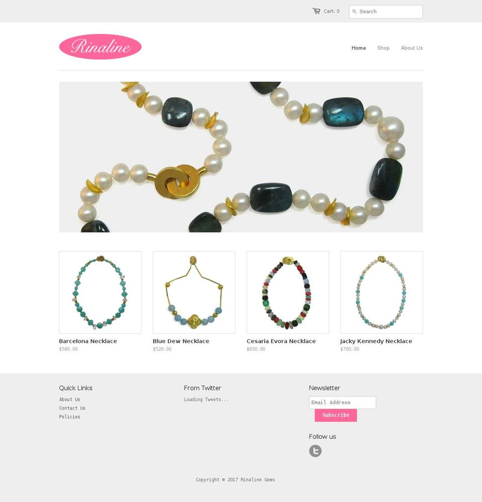 rinalinegems.com shopify website screenshot