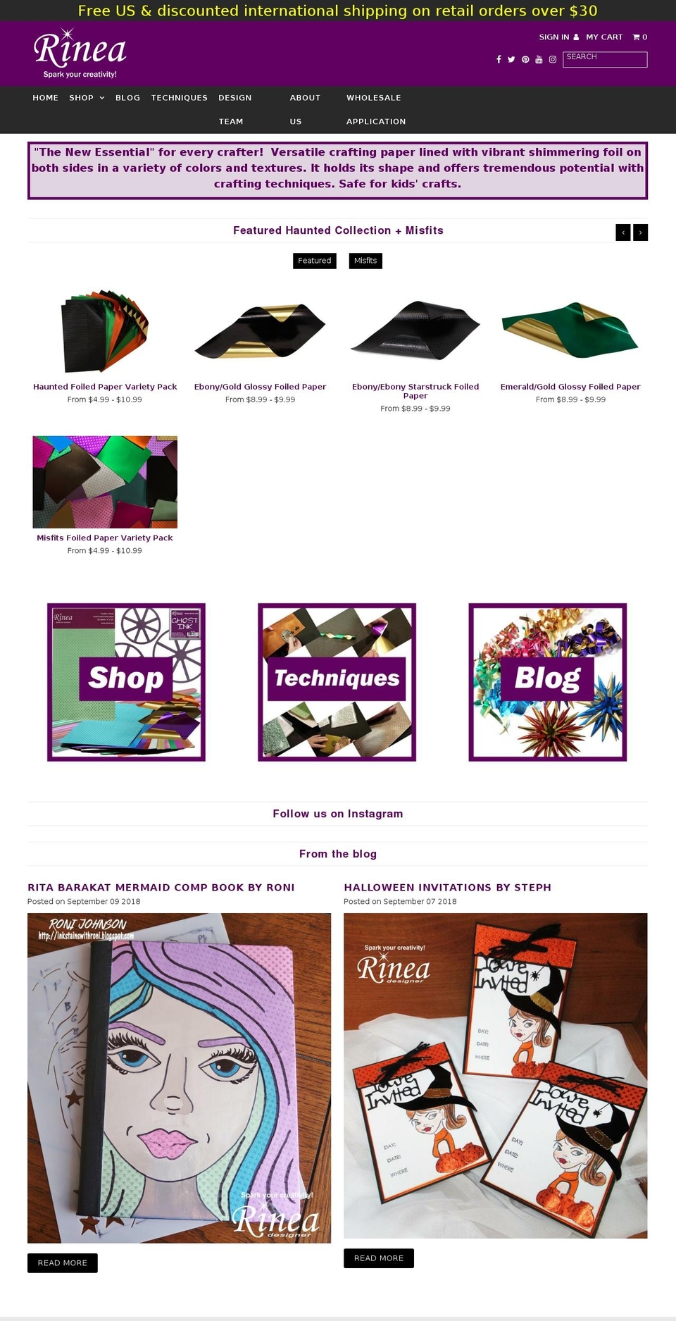 Wholesale Shopify theme site example rinea.com