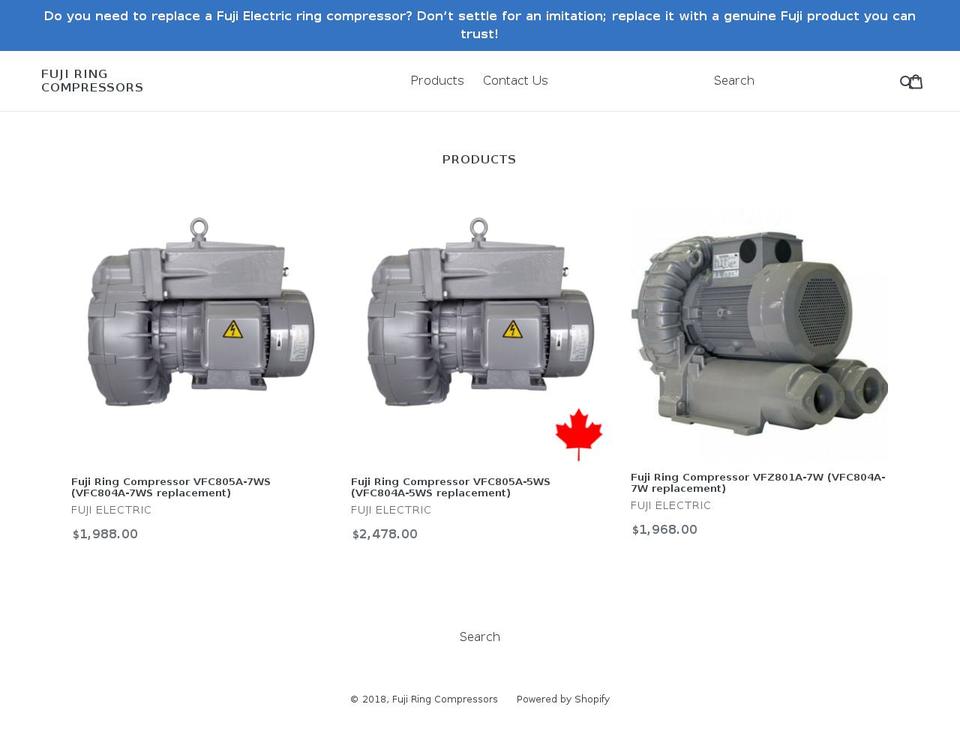 ringcompressors.com — Shopify storefront screenshot