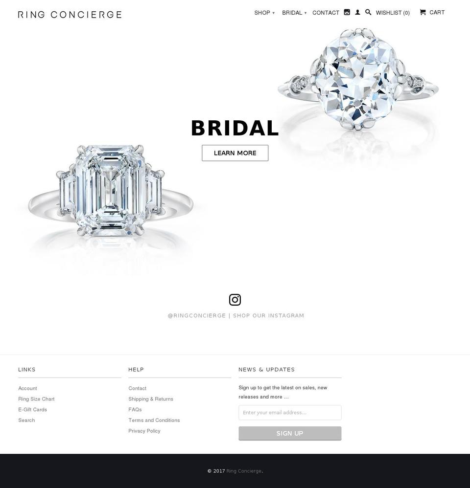 ringconcierge.com shopify website screenshot