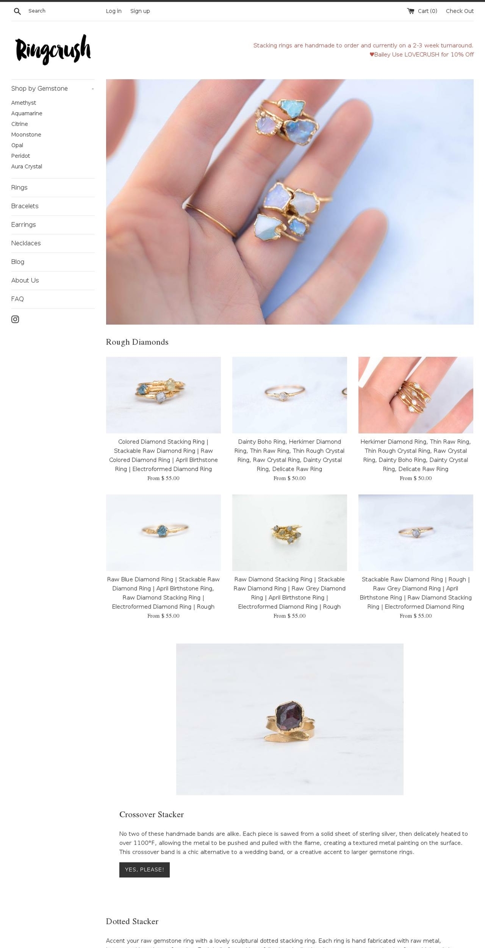 ringcrush.com shopify website screenshot