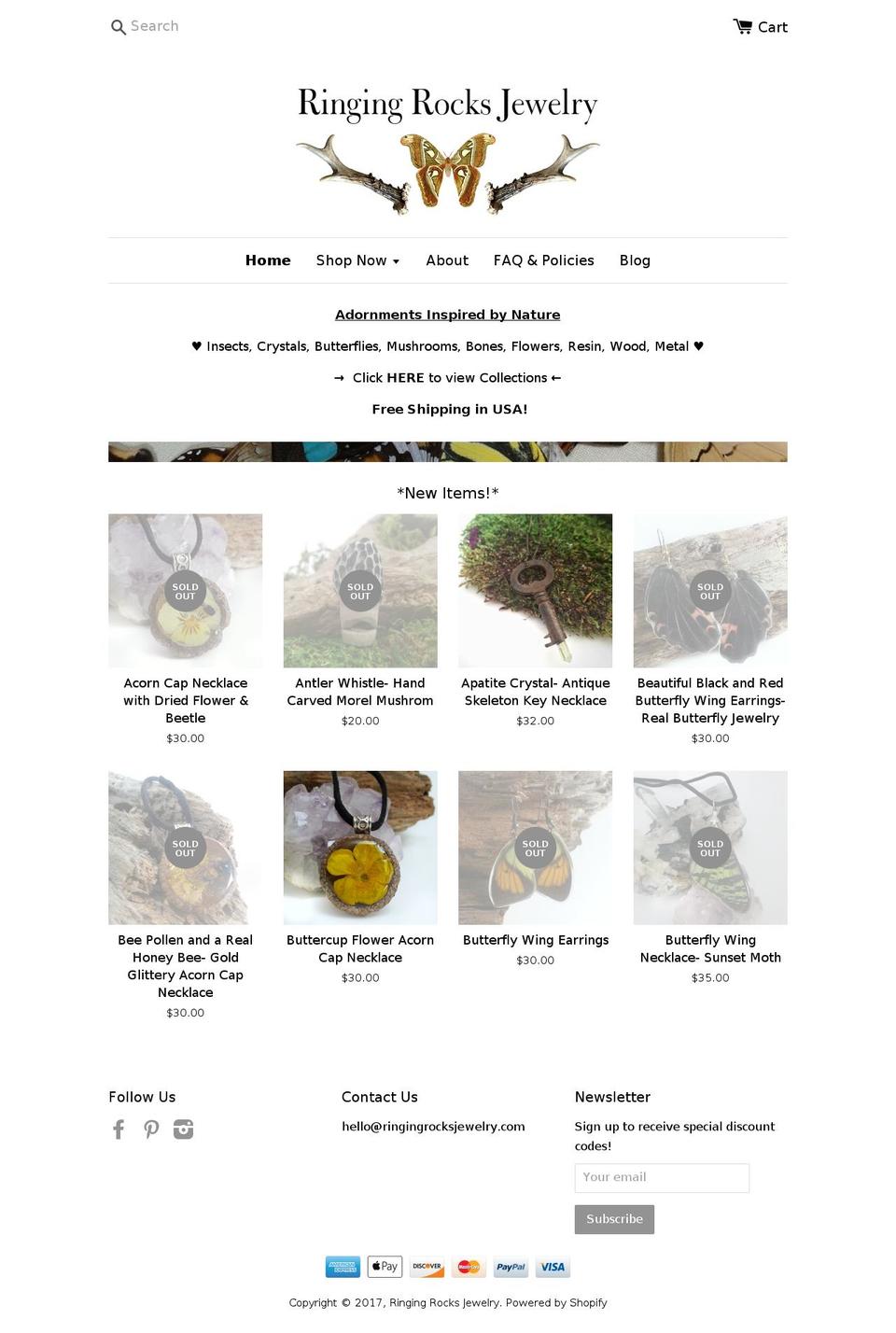 ringingrocksjewelry.com shopify website screenshot