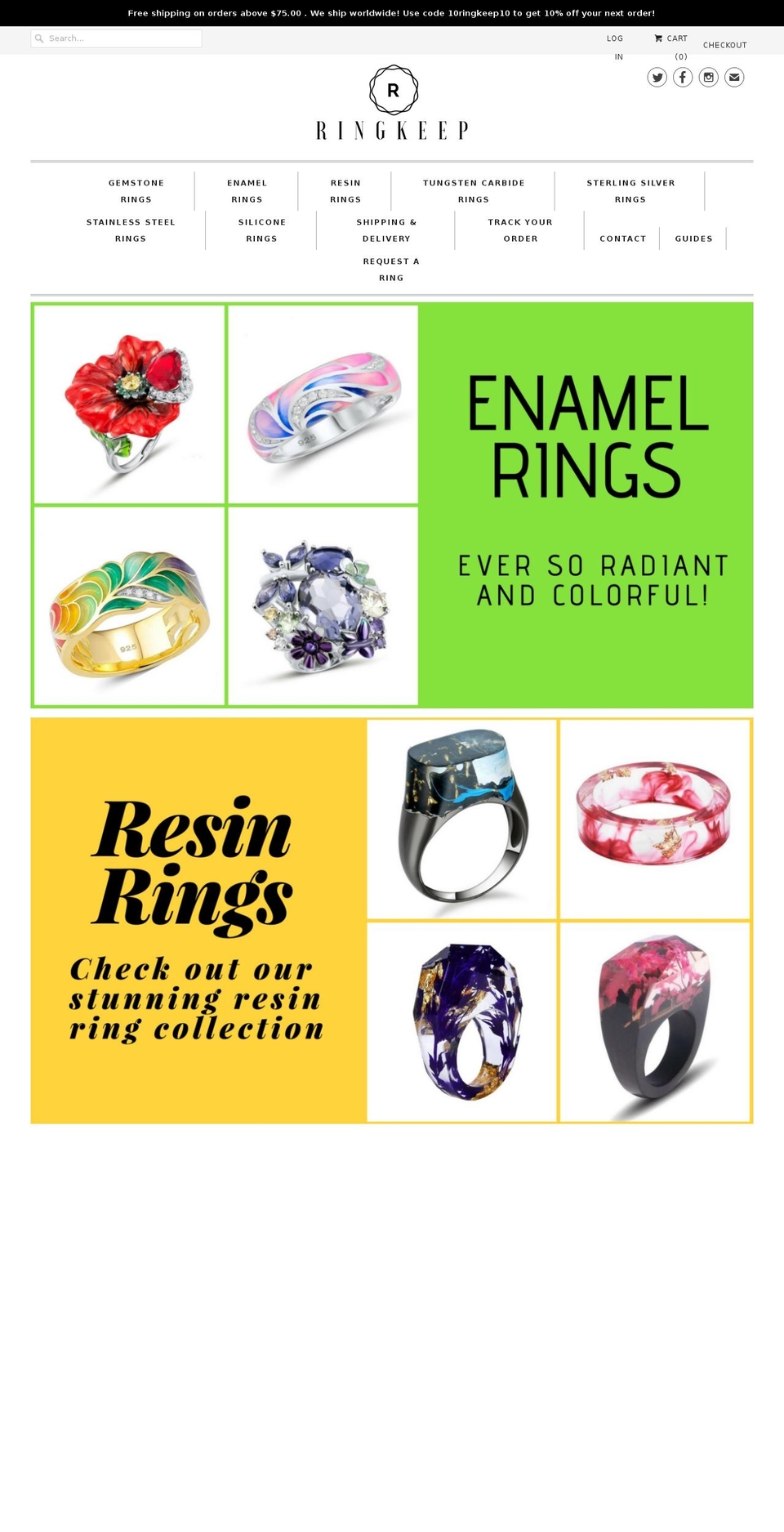 ringkeep.com shopify website screenshot