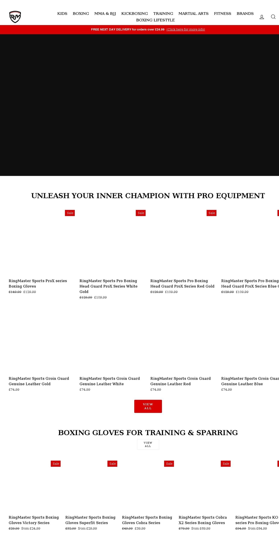 ringmastersports.com shopify website screenshot