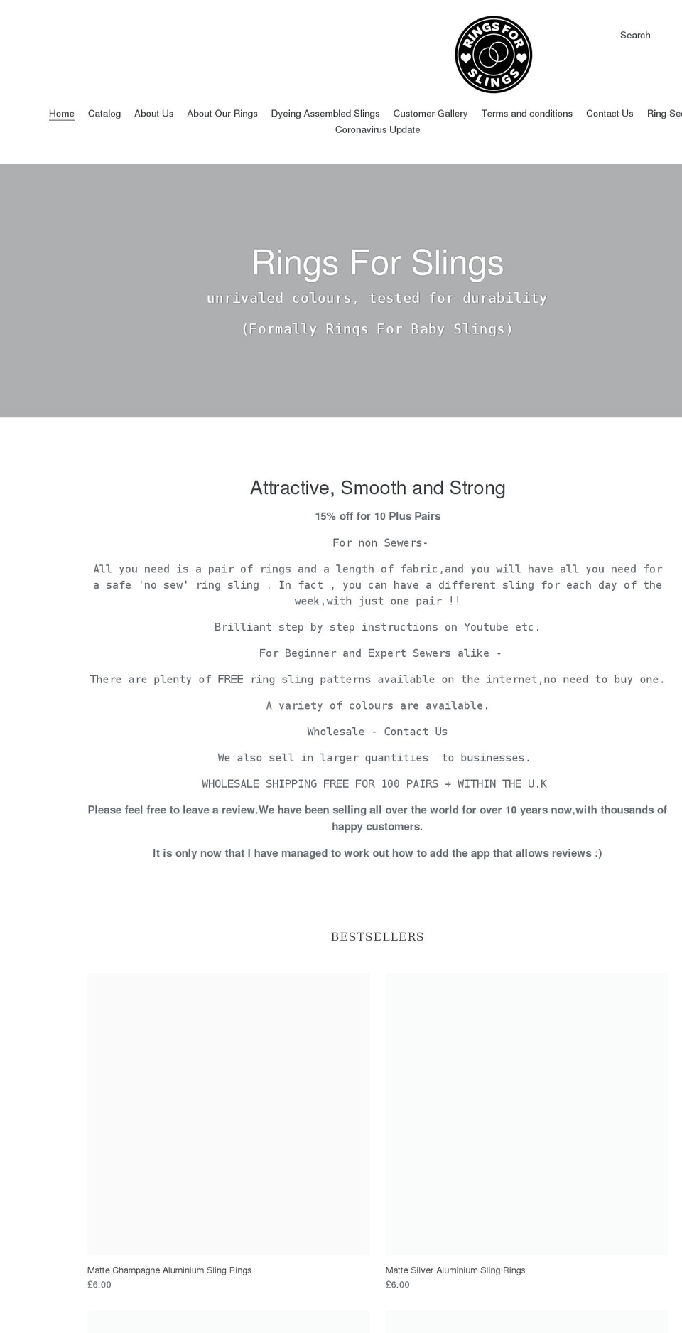 ringsforslings.co.uk shopify website screenshot