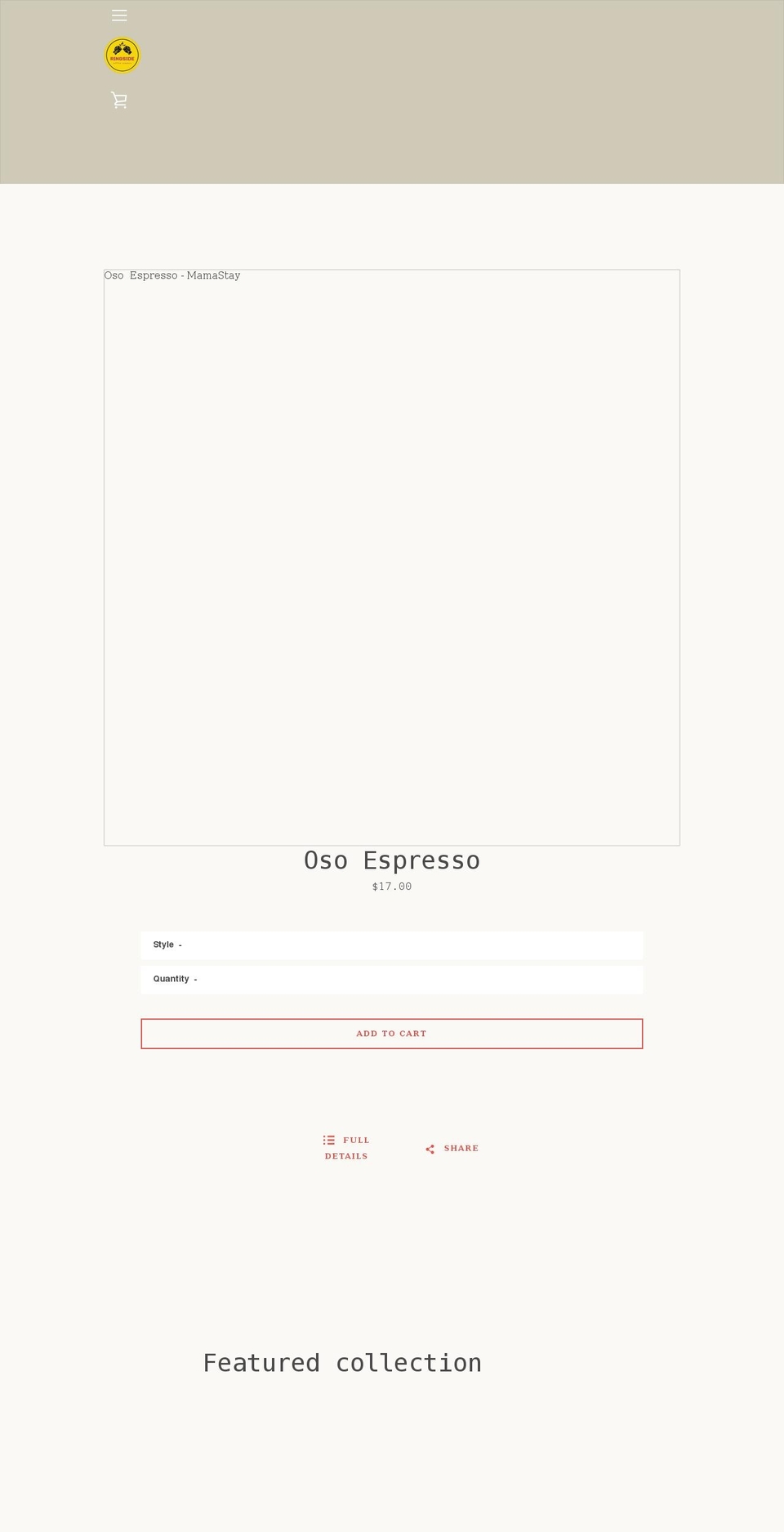 ringside.coffee shopify website screenshot