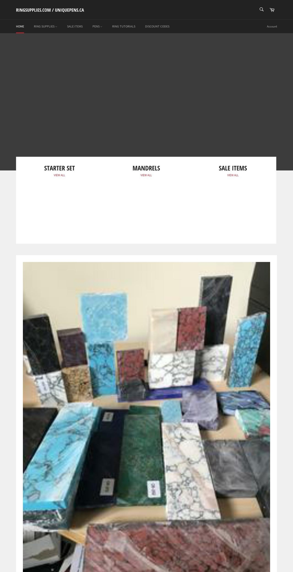 ringsupplies.com — Shopify storefront screenshot