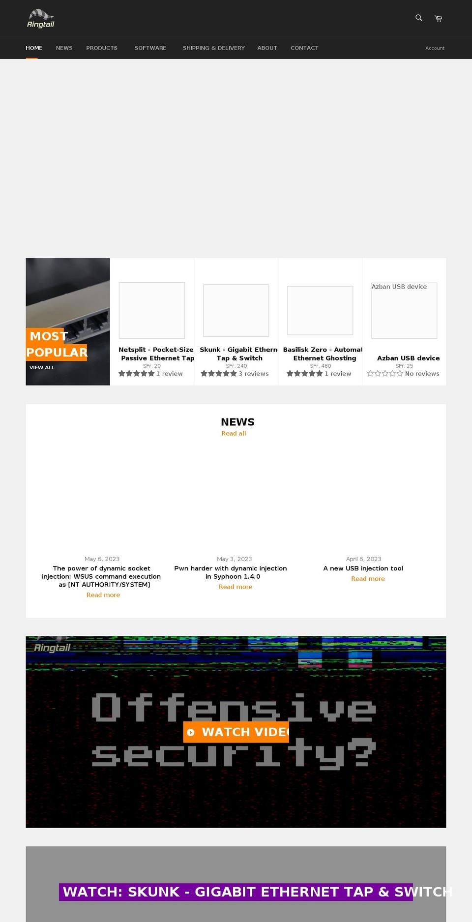 ringtail.ch shopify website screenshot