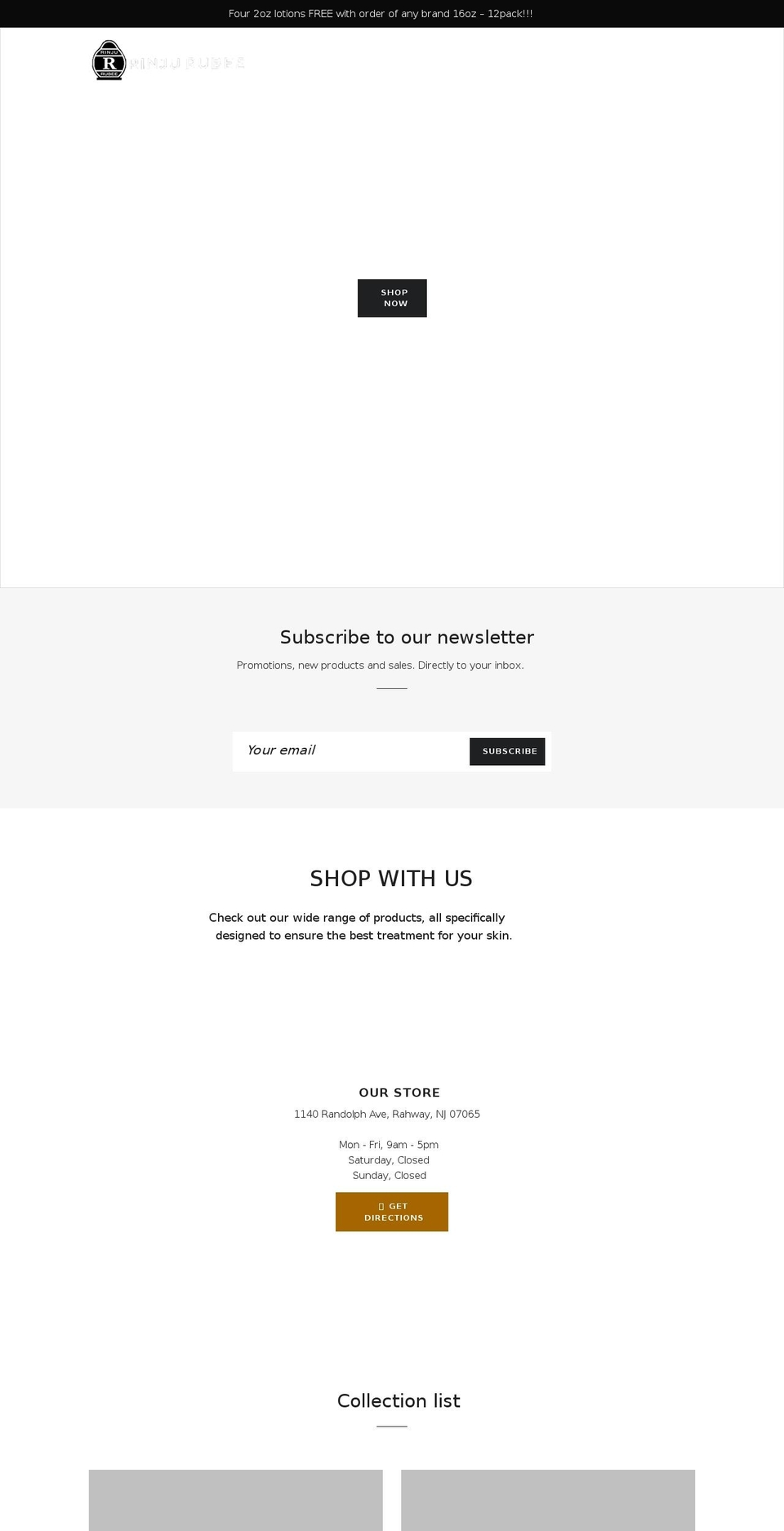 rinjurubee.com shopify website screenshot