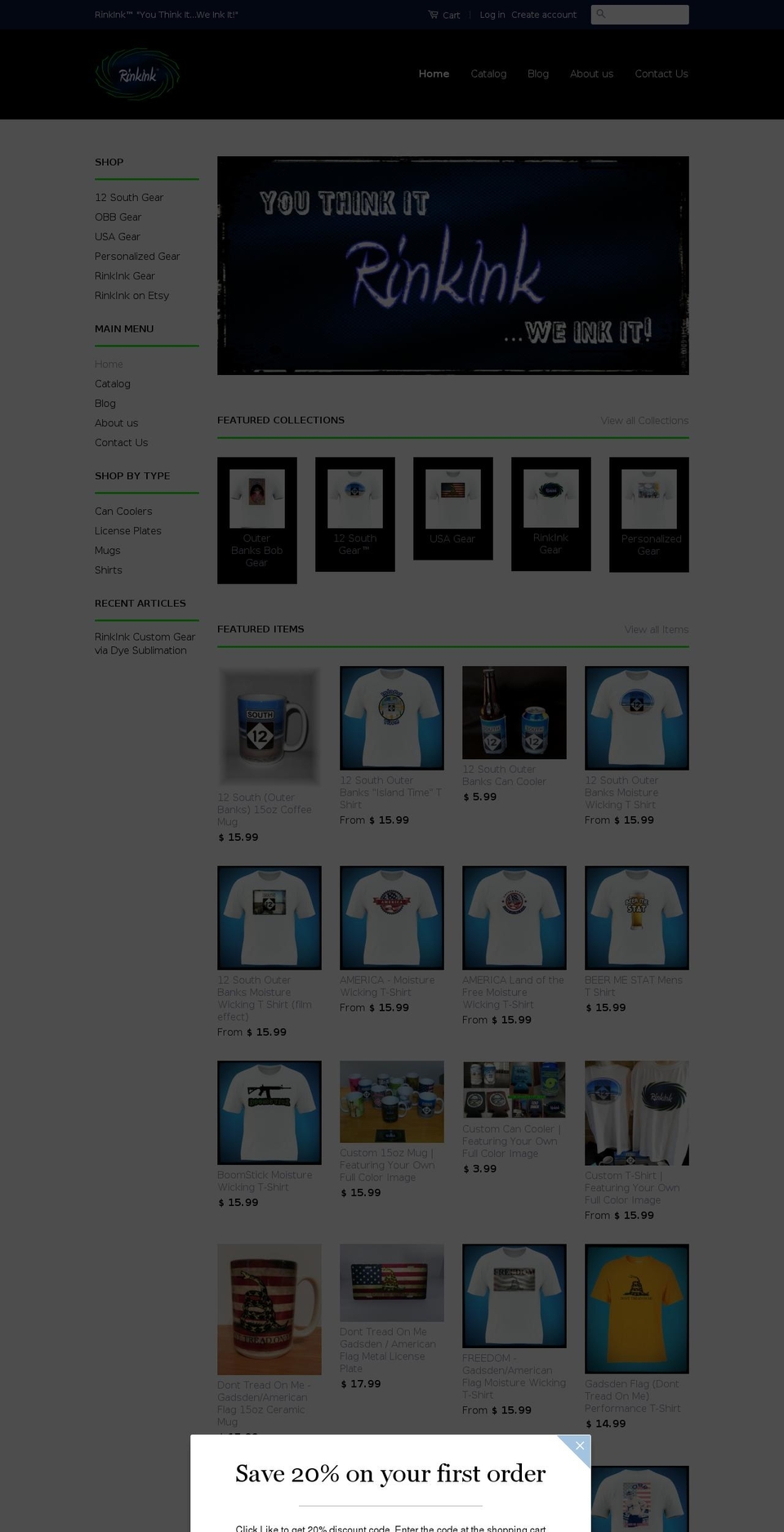 rinkink.net shopify website screenshot
