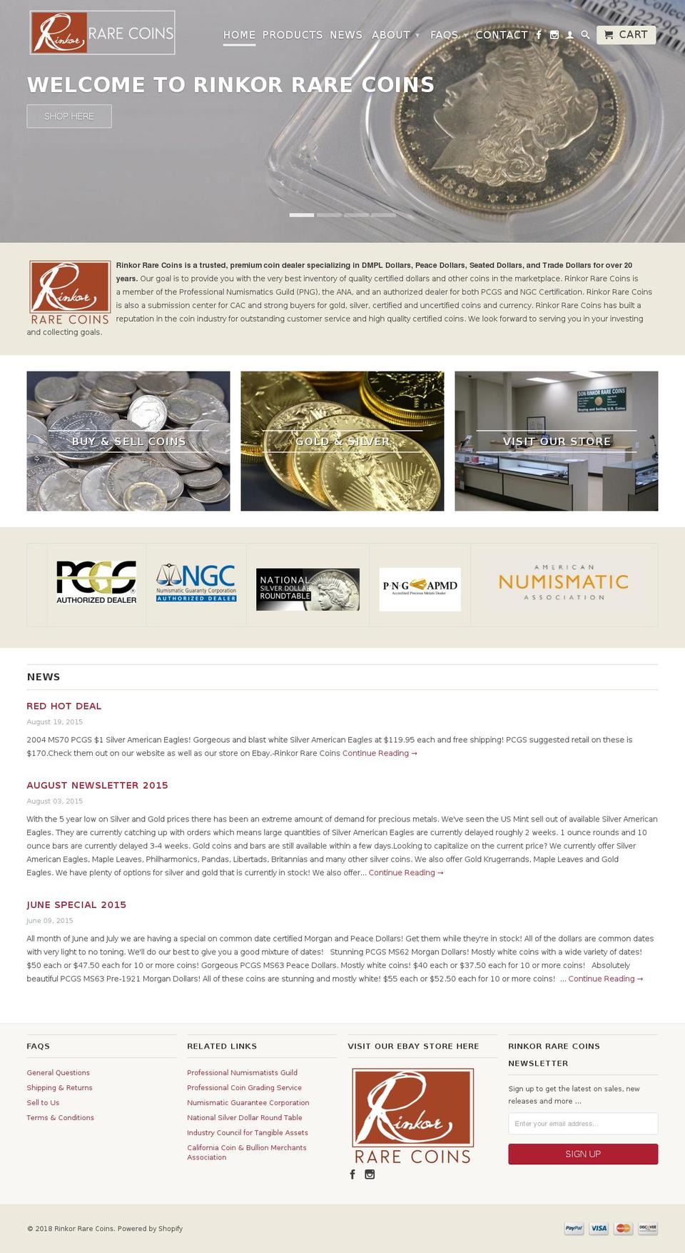 rinkor.net shopify website screenshot