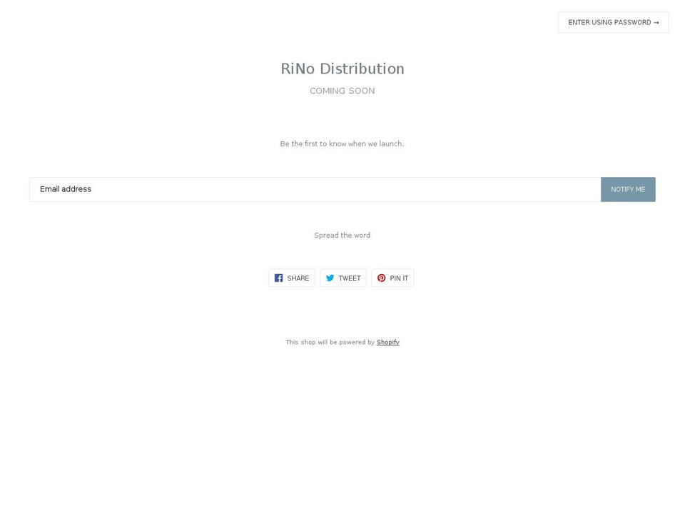 rinodistribution.com shopify website screenshot