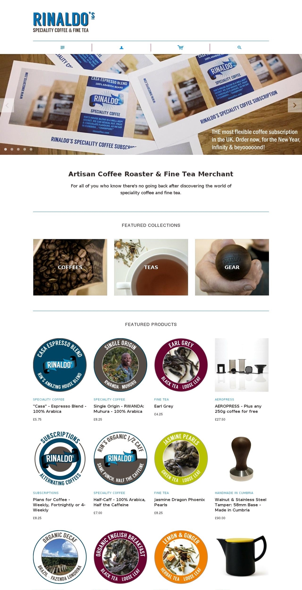 rinscoffee.com shopify website screenshot