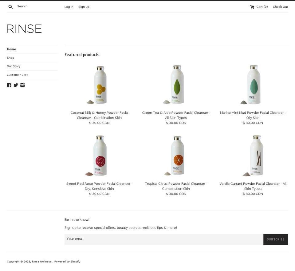 rinsewellness.com — Shopify storefront screenshot