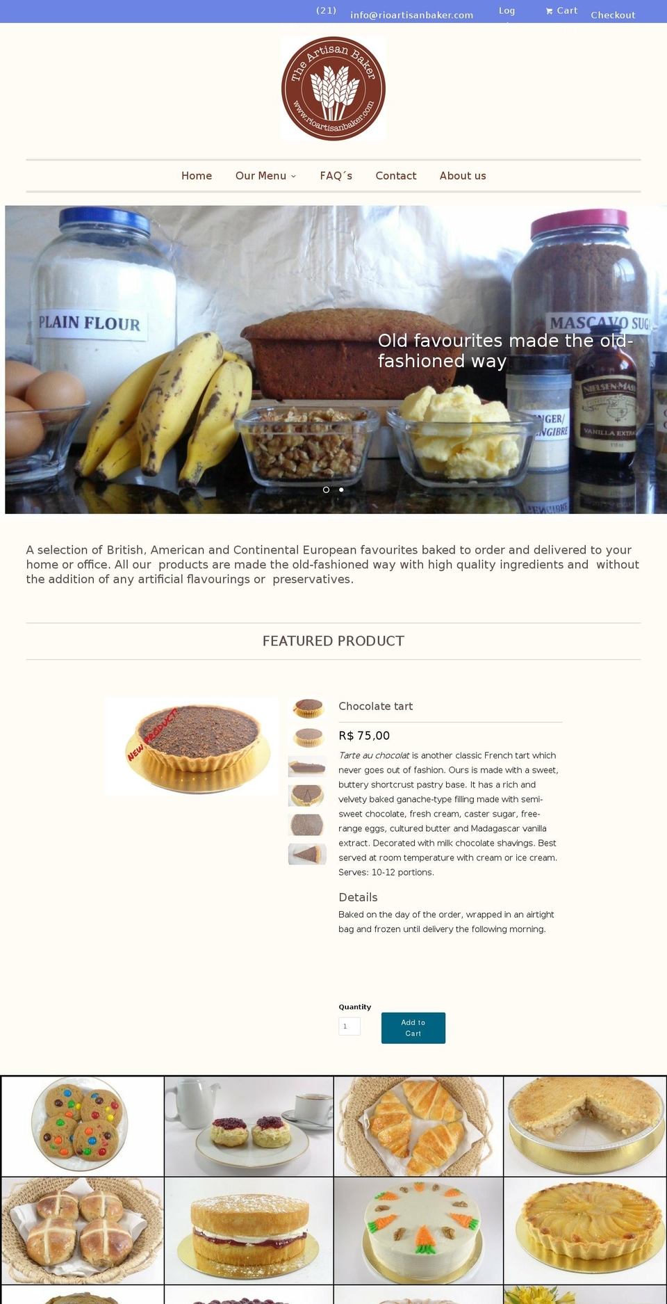 rioartisanbaker.com — Shopify storefront screenshot