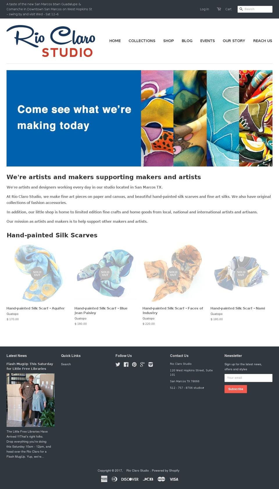 rioclarostudio.com shopify website screenshot