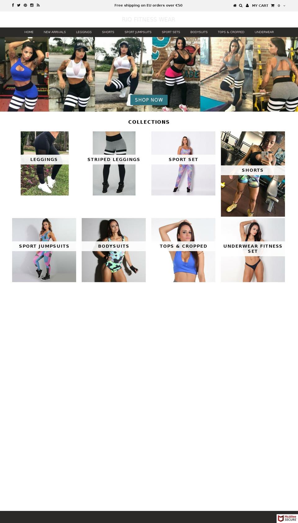 riofitnesswear.net shopify website screenshot