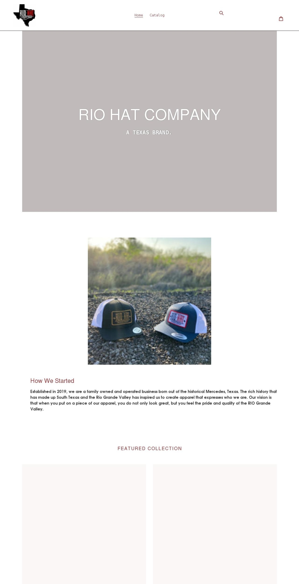 riohatcompany.com shopify website screenshot