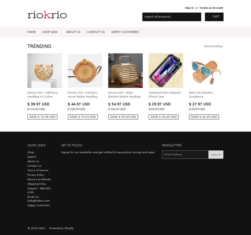 riokrio.com shopify website screenshot