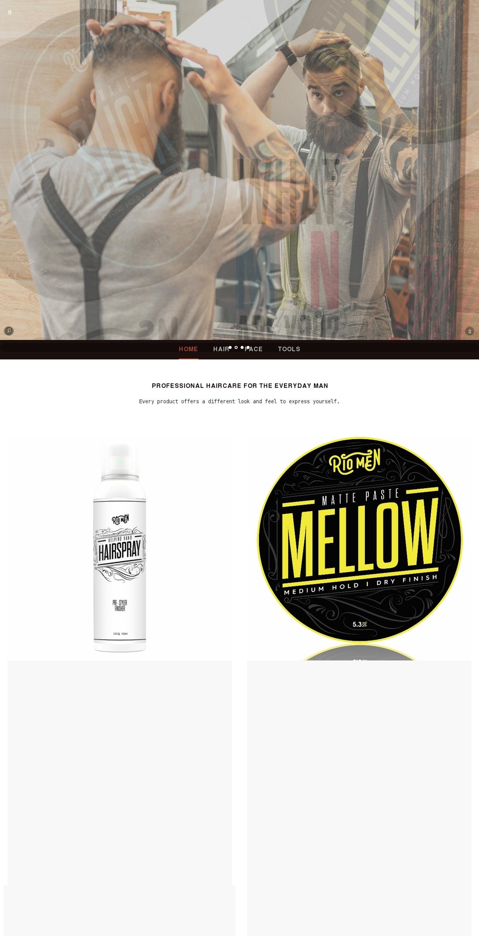riomenhaircare.com — Shopify storefront screenshot