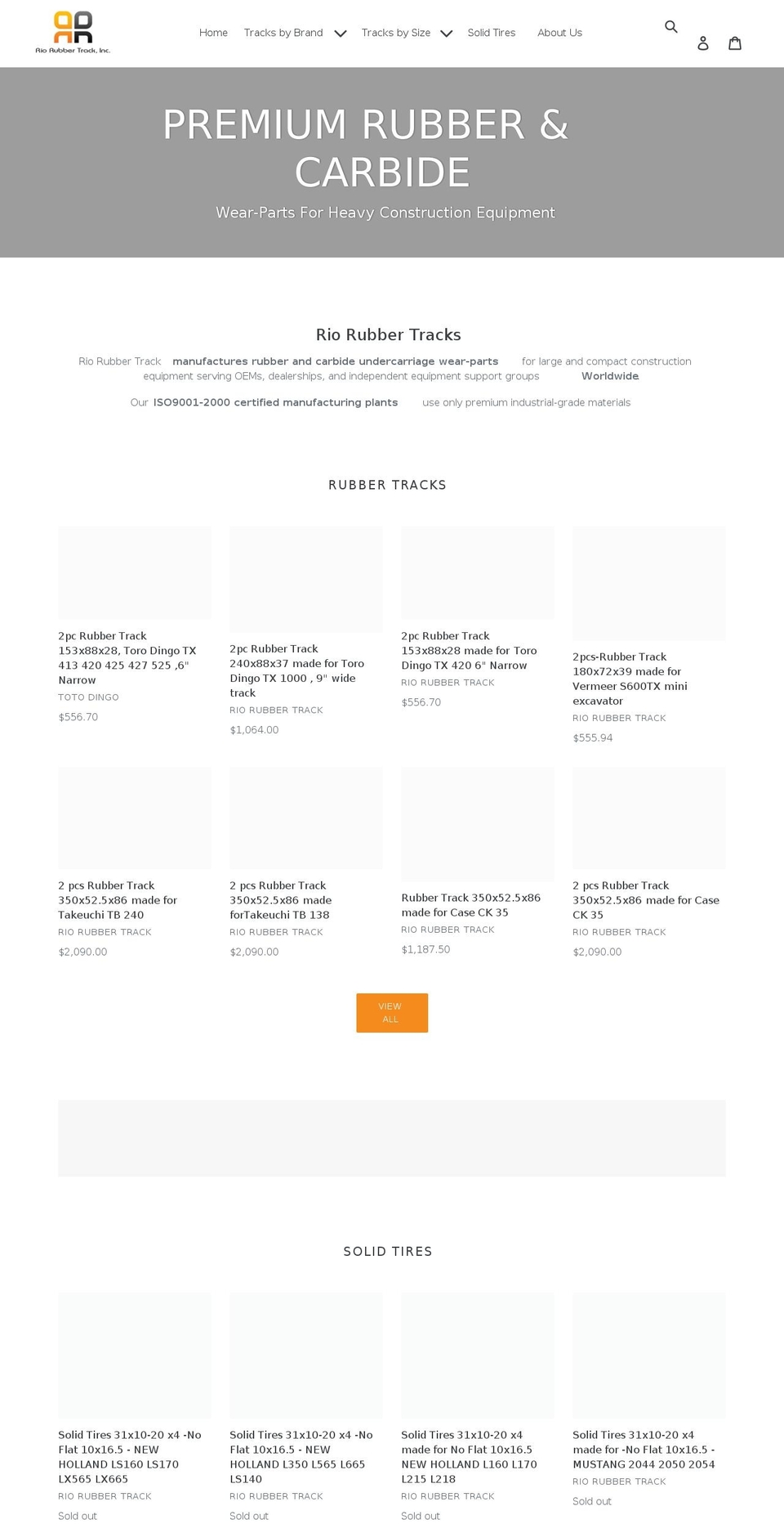 riorubbertrack.com shopify website screenshot