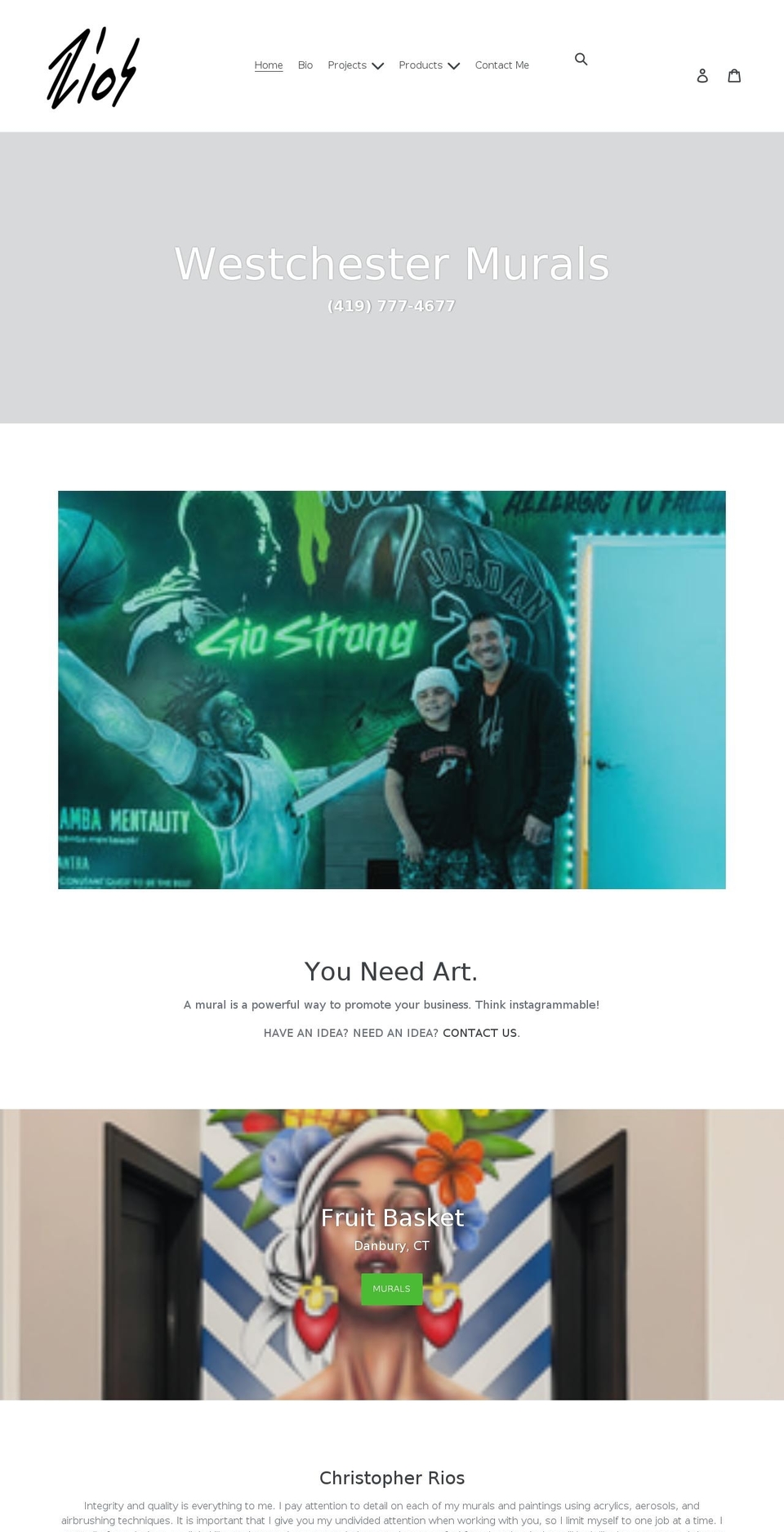 riosartstudios.com shopify website screenshot
