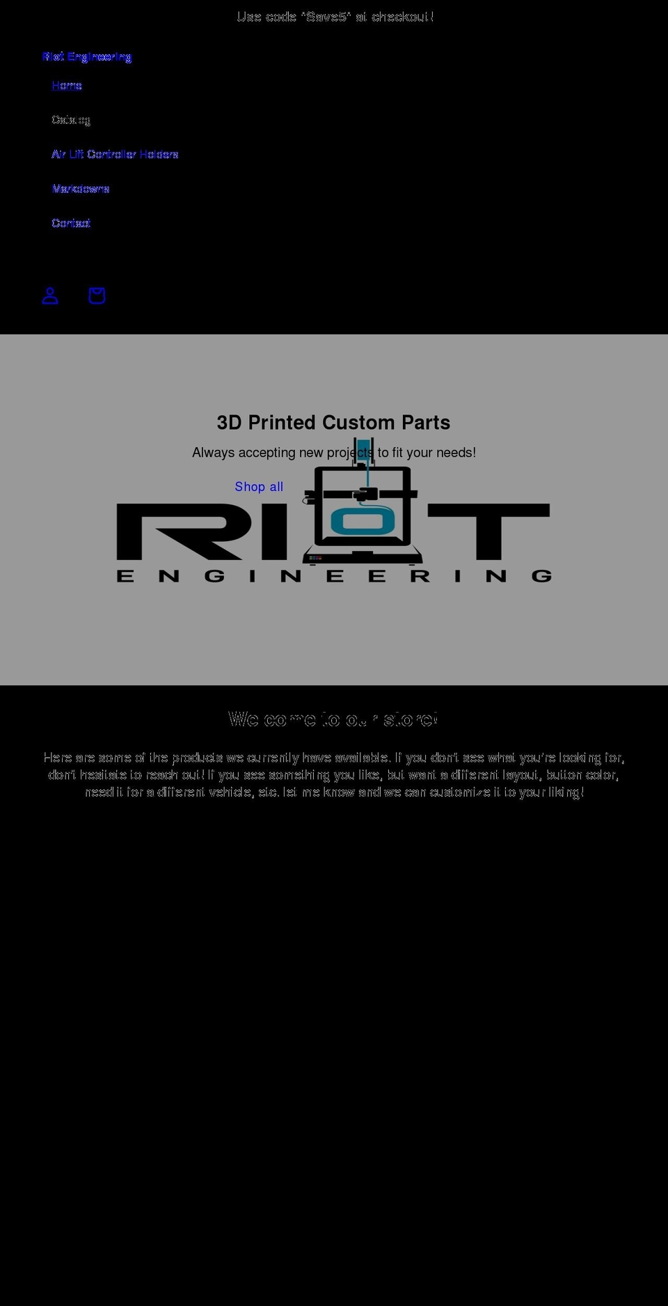 riotengineering.com shopify website screenshot