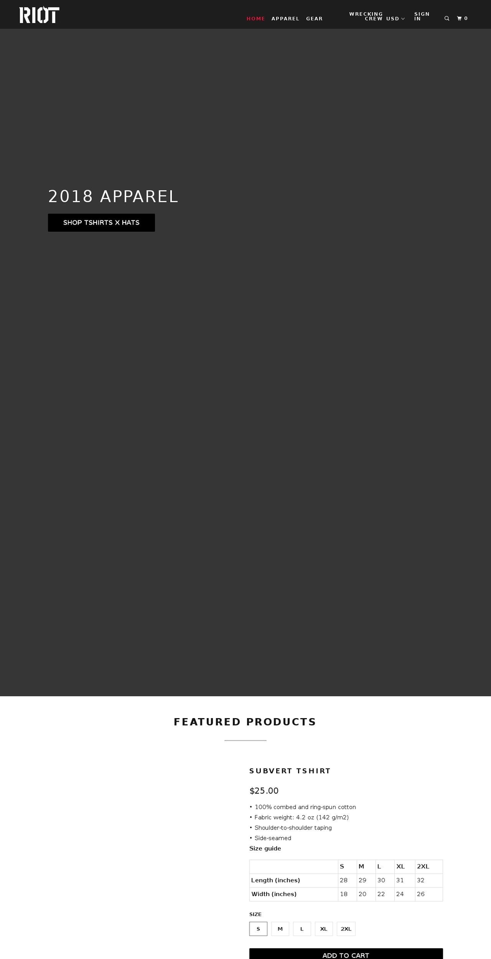 riotfreeride.com shopify website screenshot