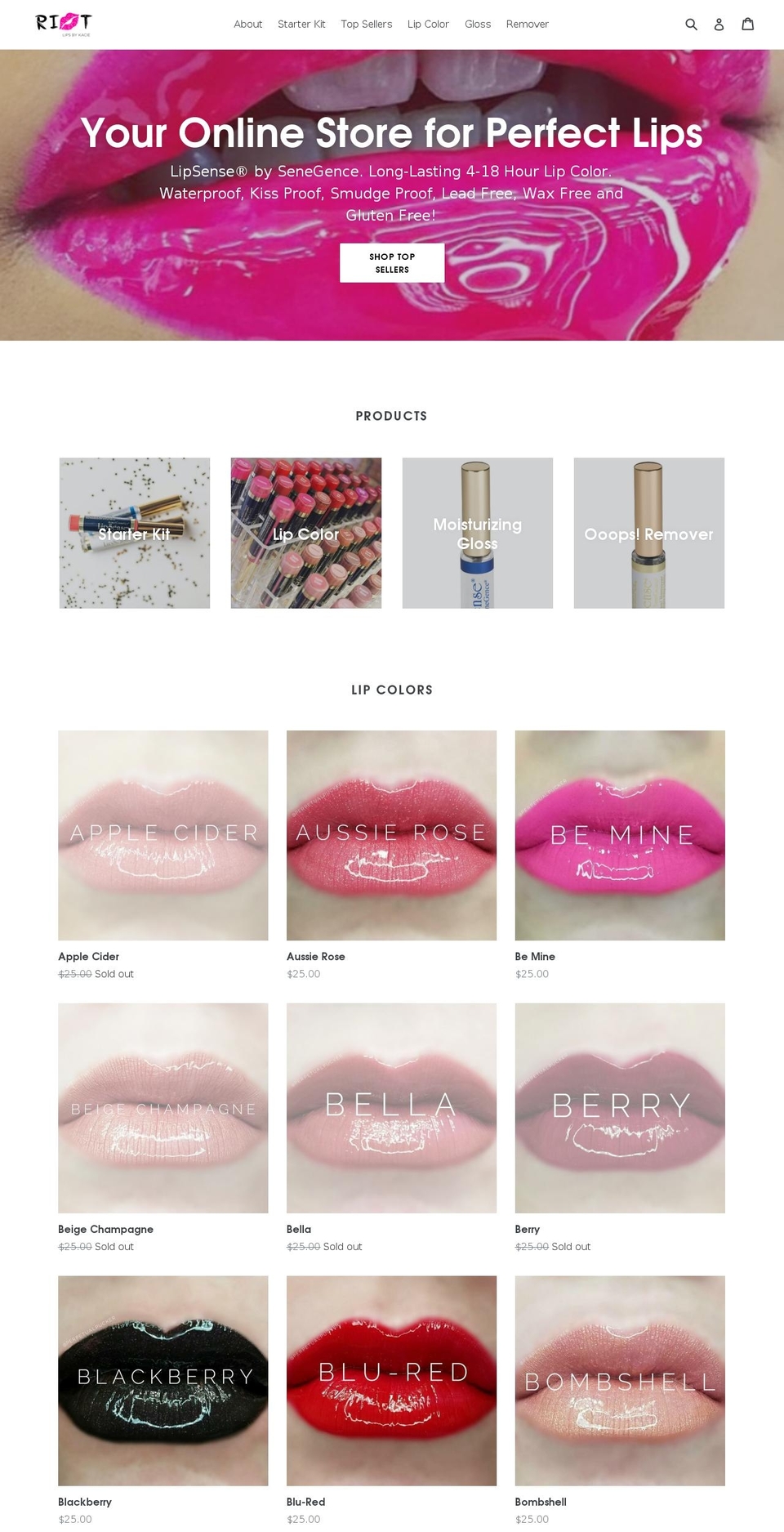 riotlips.com — Shopify storefront screenshot