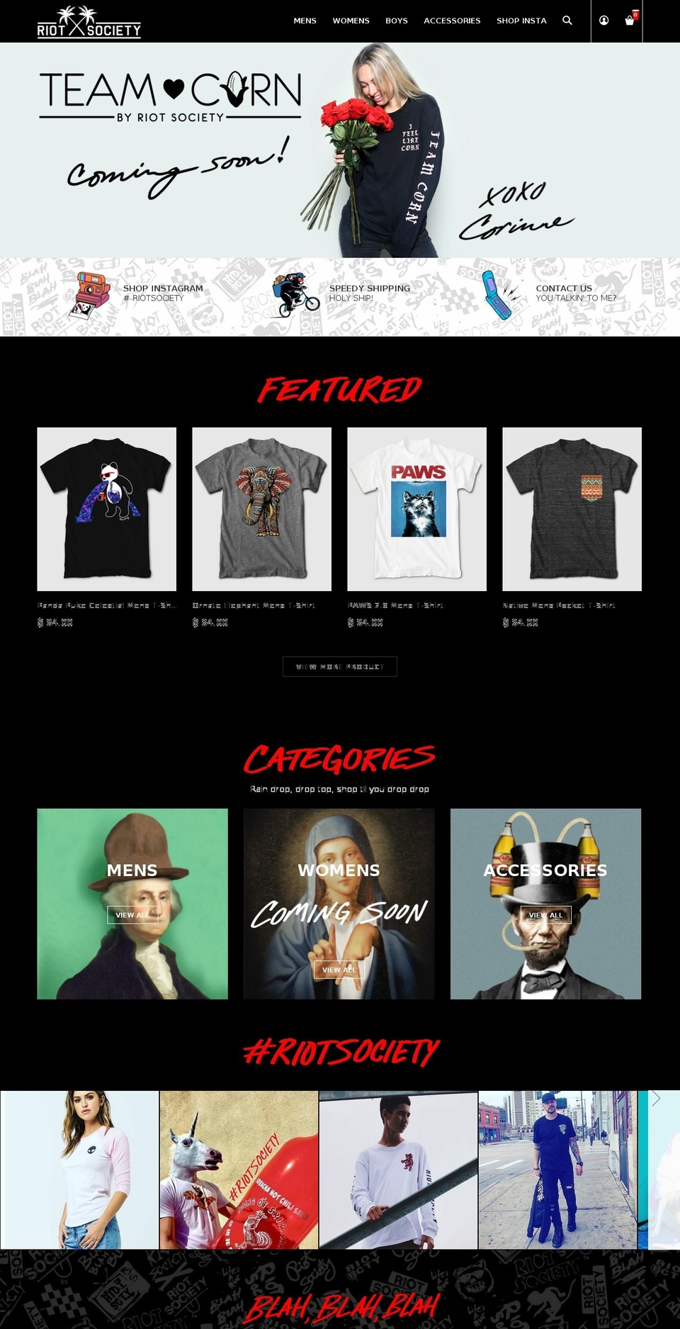 riotsociety.com shopify website screenshot