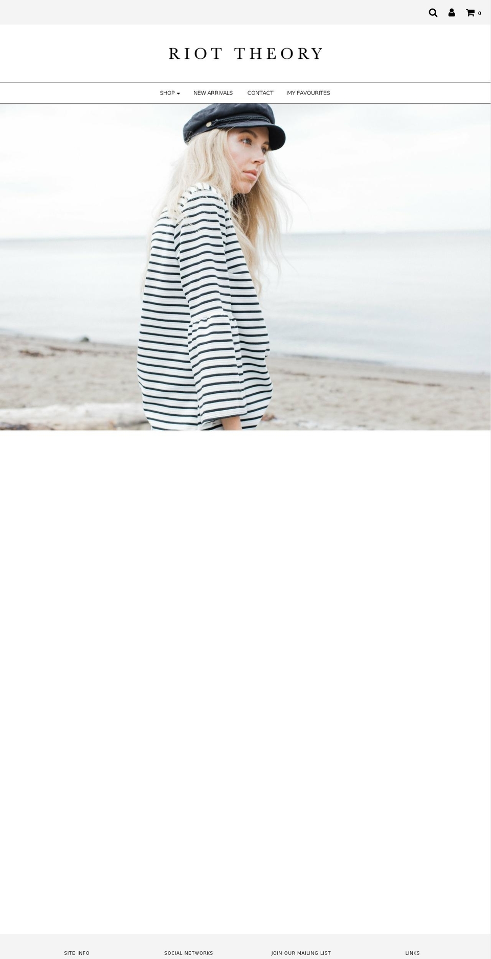 riottheoryapparel.com — Shopify storefront screenshot