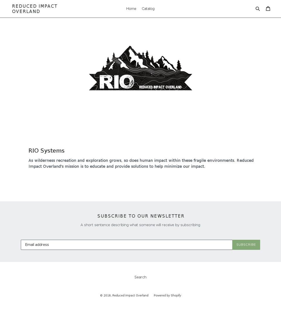 rioverland.com — Shopify storefront screenshot