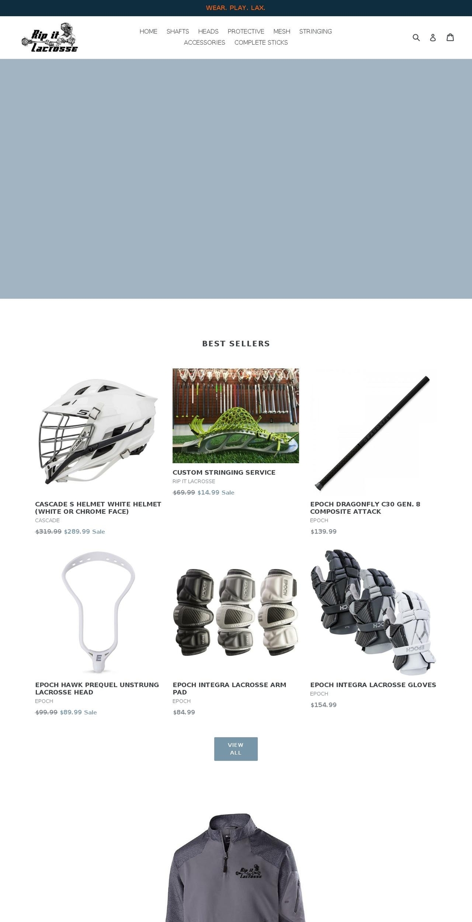 rip-itlacrosse.com shopify website screenshot