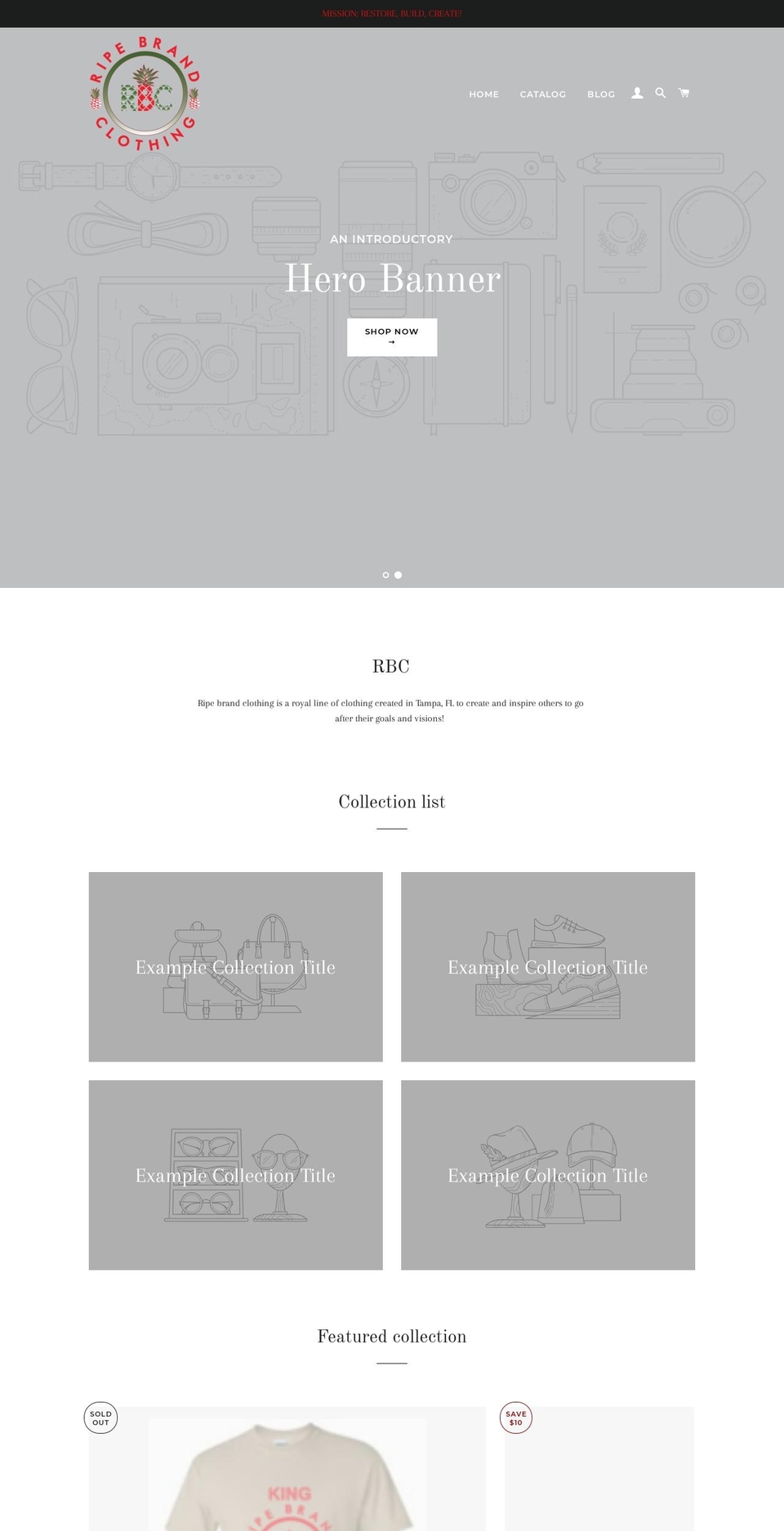 ripebrandclothing.com — Shopify storefront screenshot