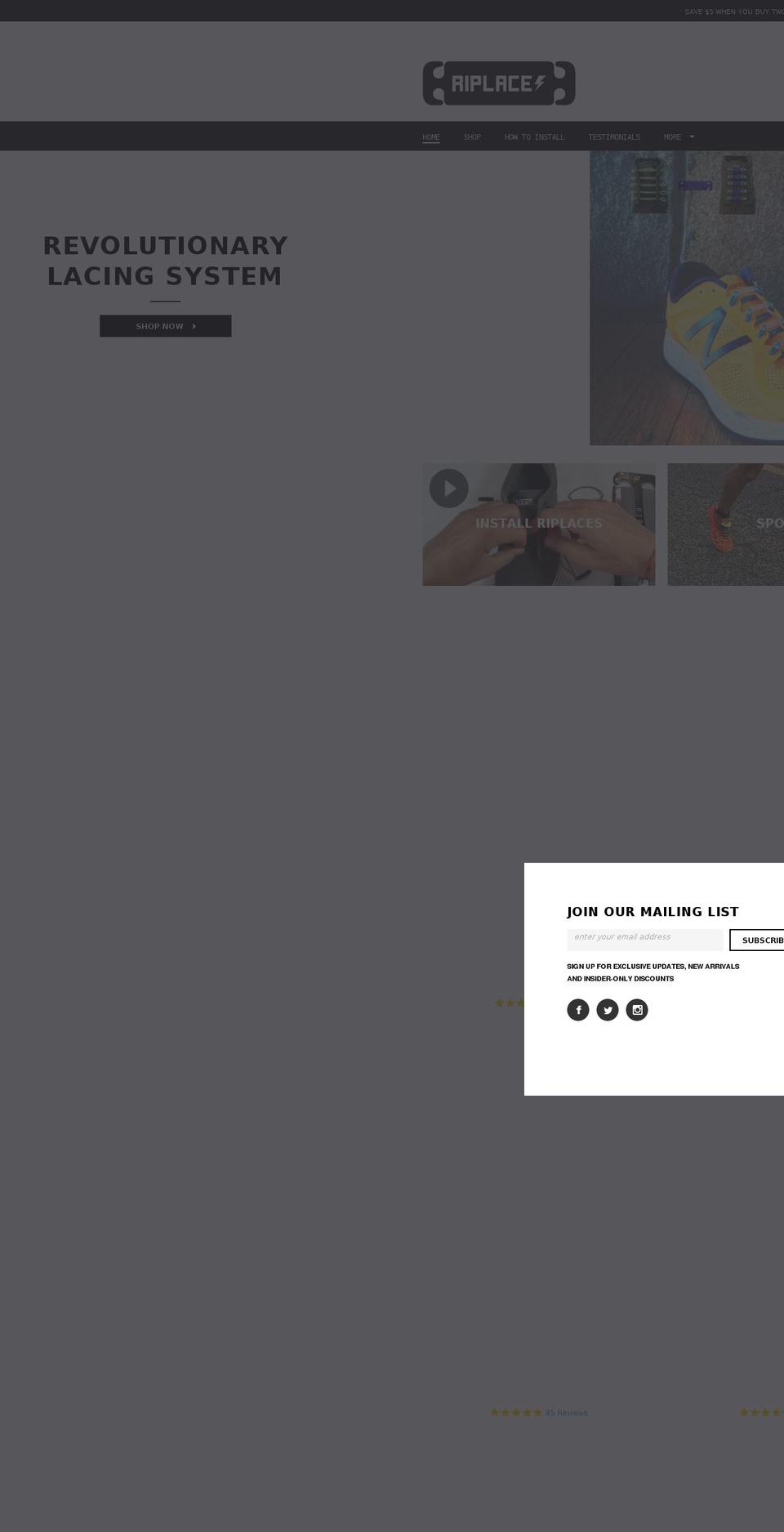 riplaces.com shopify website screenshot