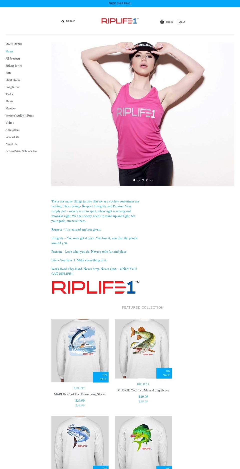 riplife1.com shopify website screenshot