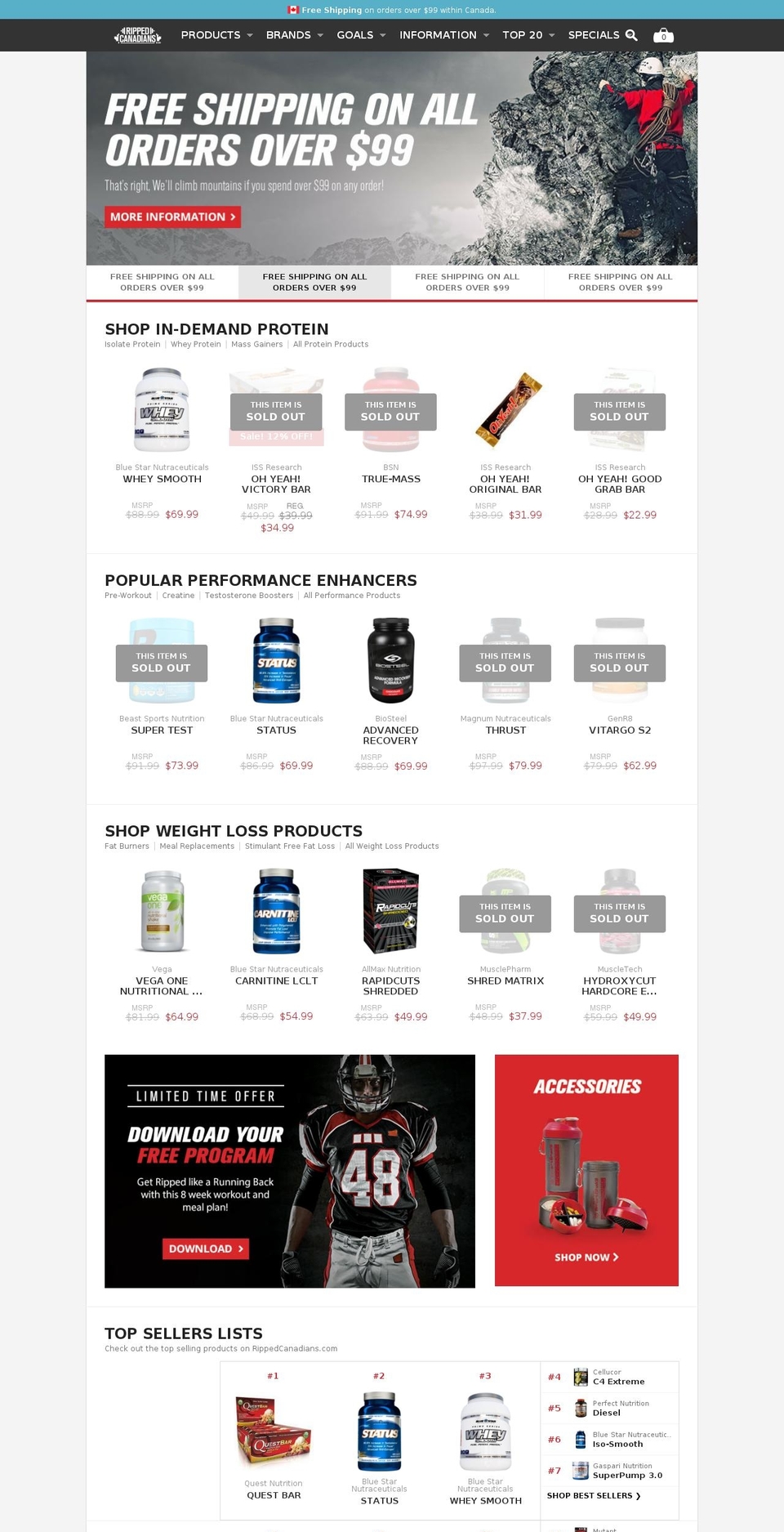 rippedcanadians.com shopify website screenshot