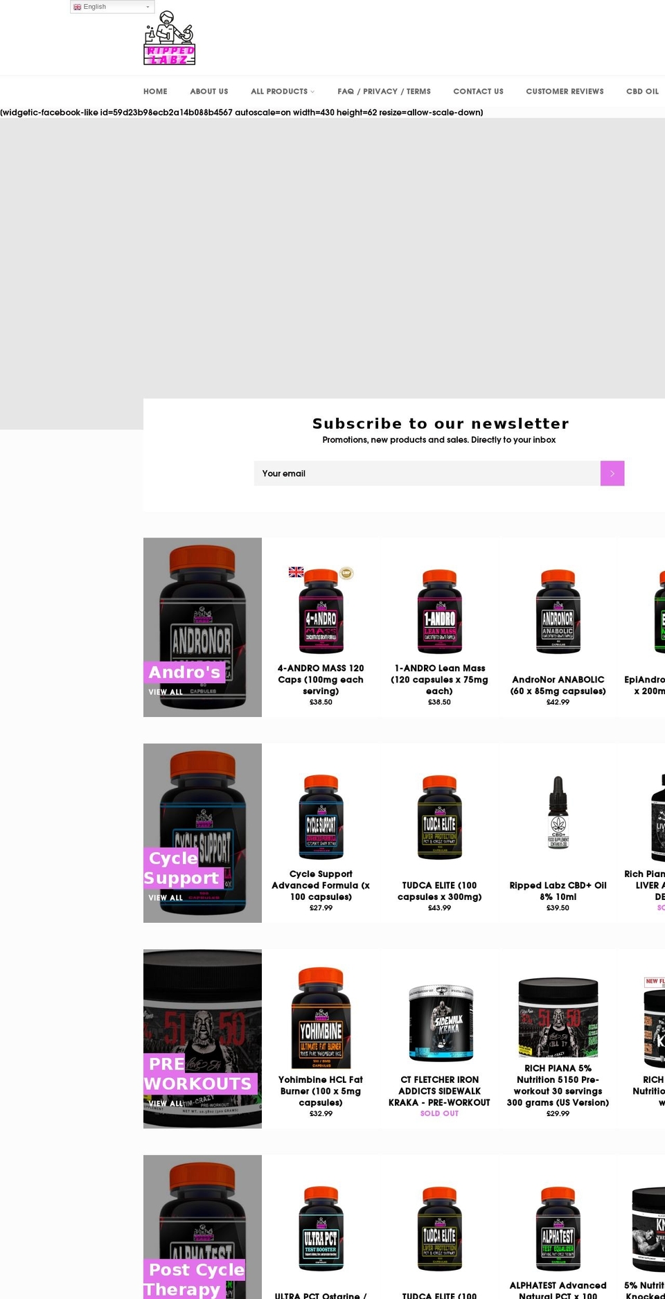 rippedlabz.com — Shopify storefront screenshot