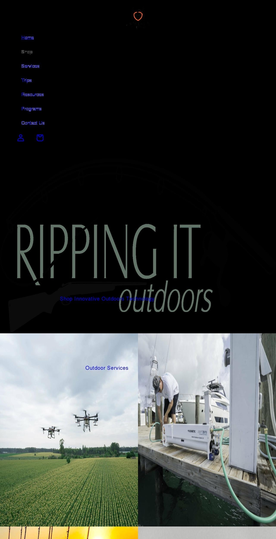 rippingitoutdoors.com shopify website screenshot