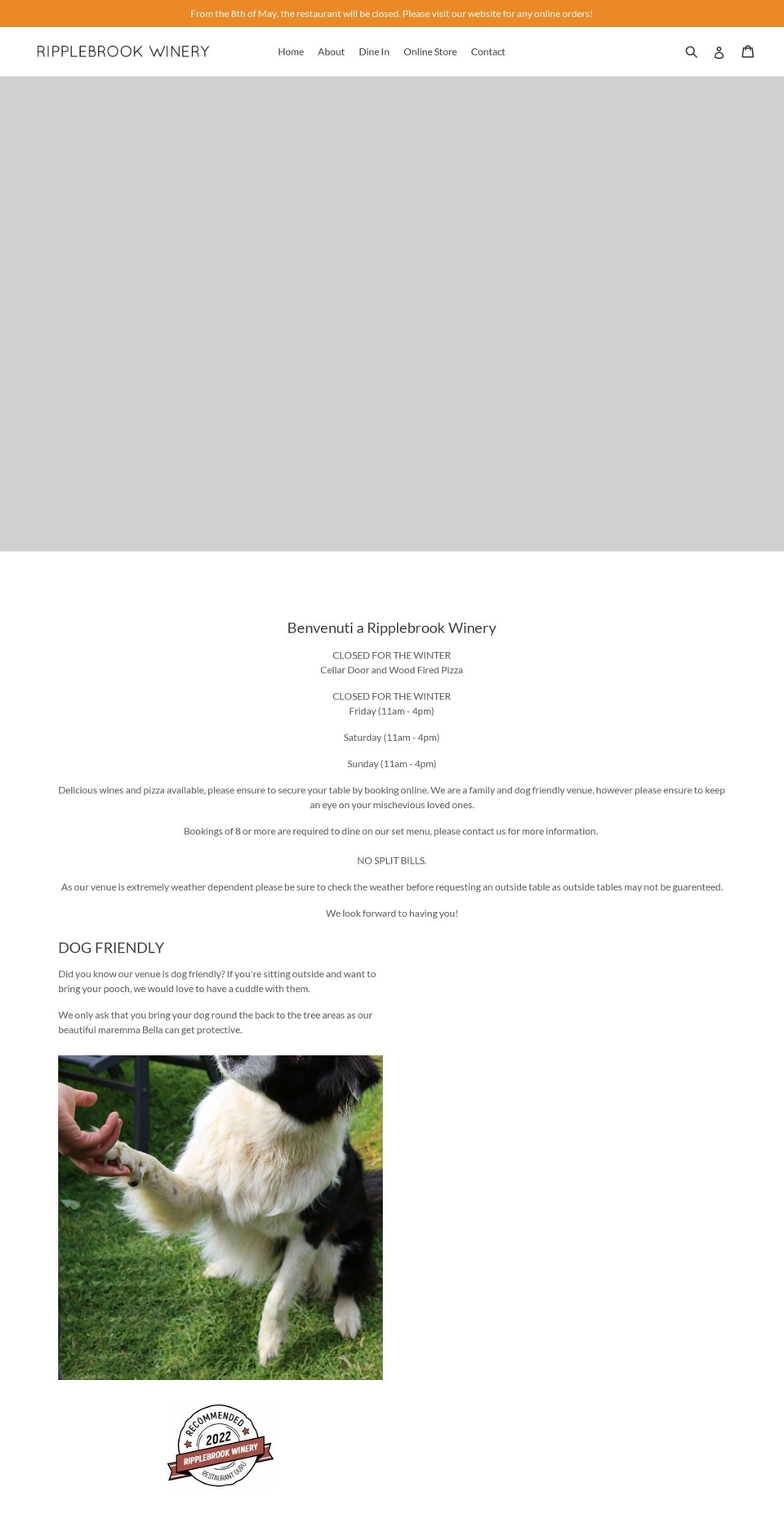 ripplebrookwinery.com.au shopify website screenshot