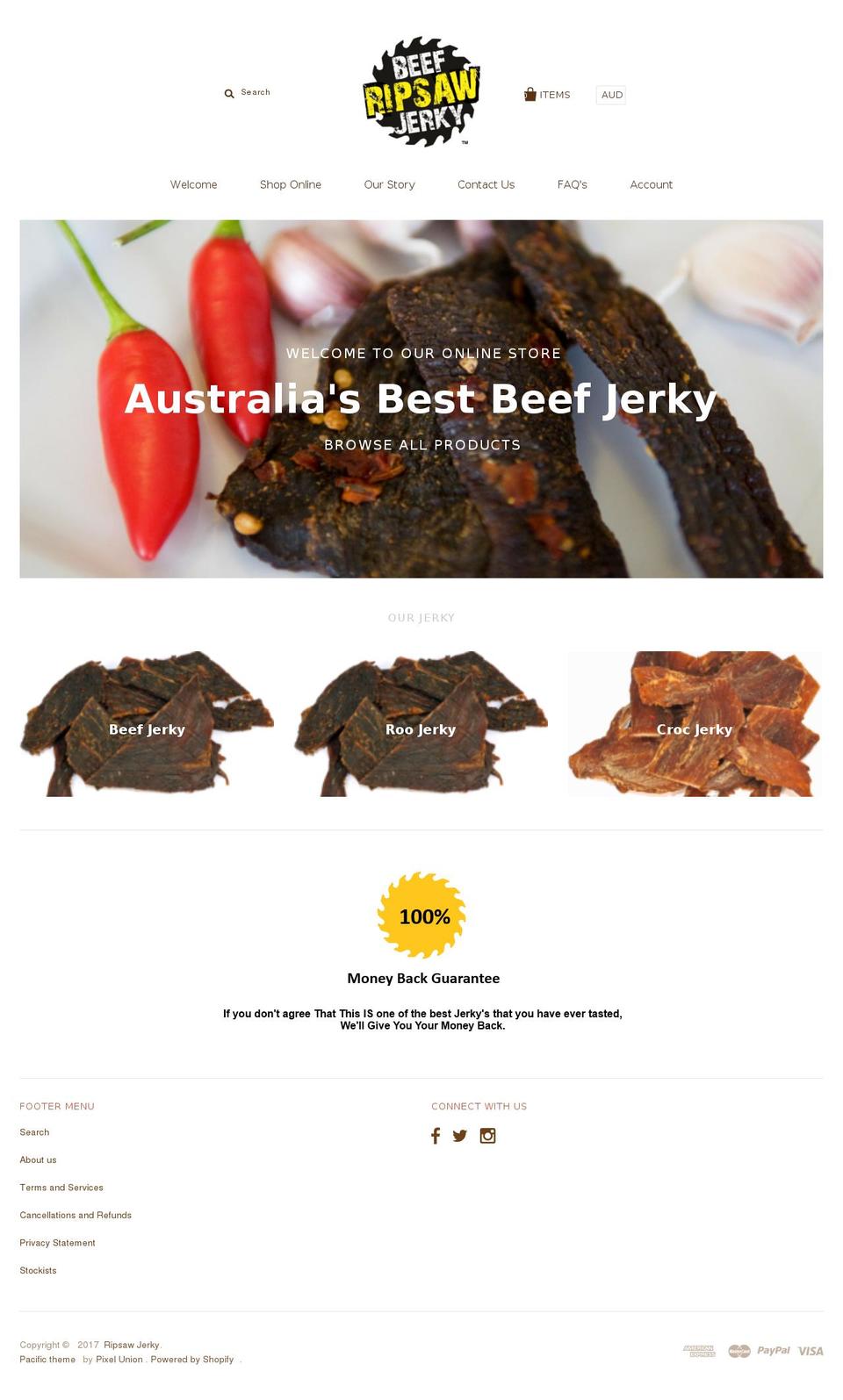 ripsawjerky.com.au shopify website screenshot