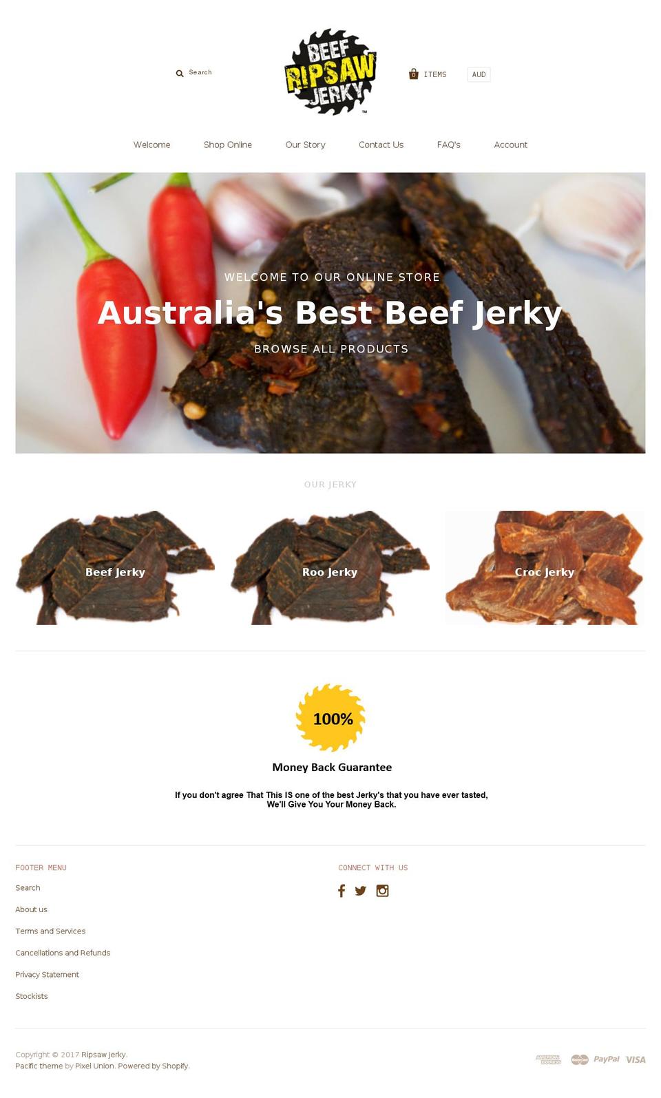 ripsawjerky.com shopify website screenshot