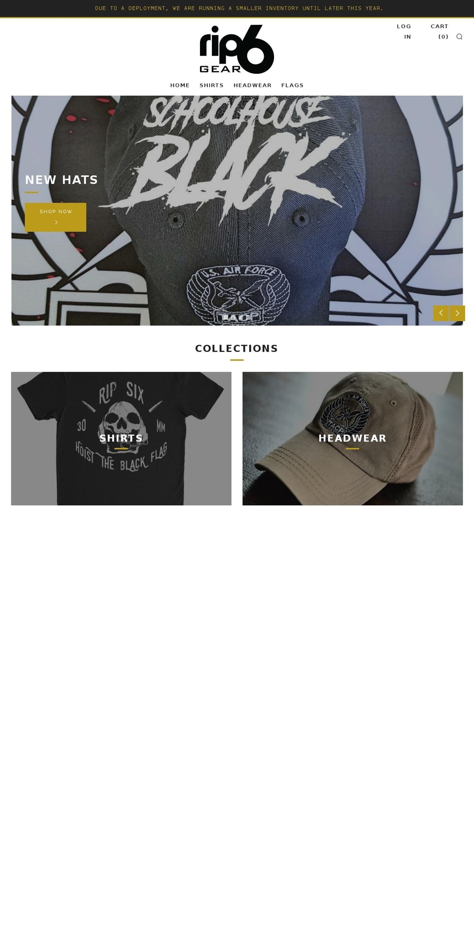 ripsixgear.com — Shopify storefront screenshot