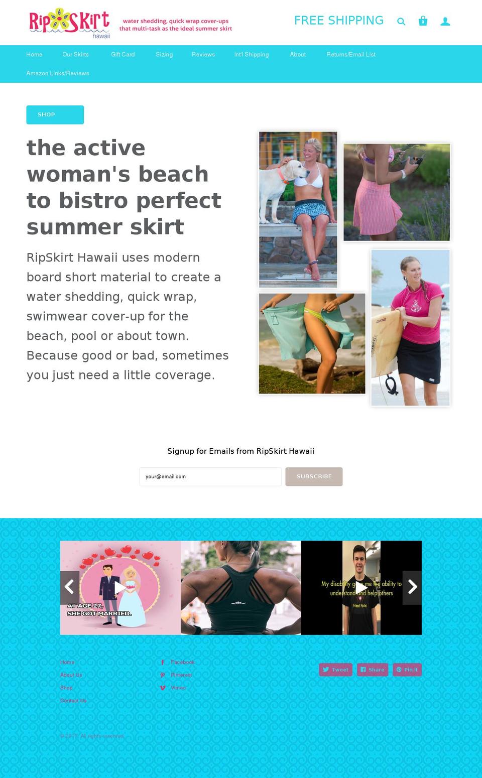 ripskirthawaii.com shopify website screenshot