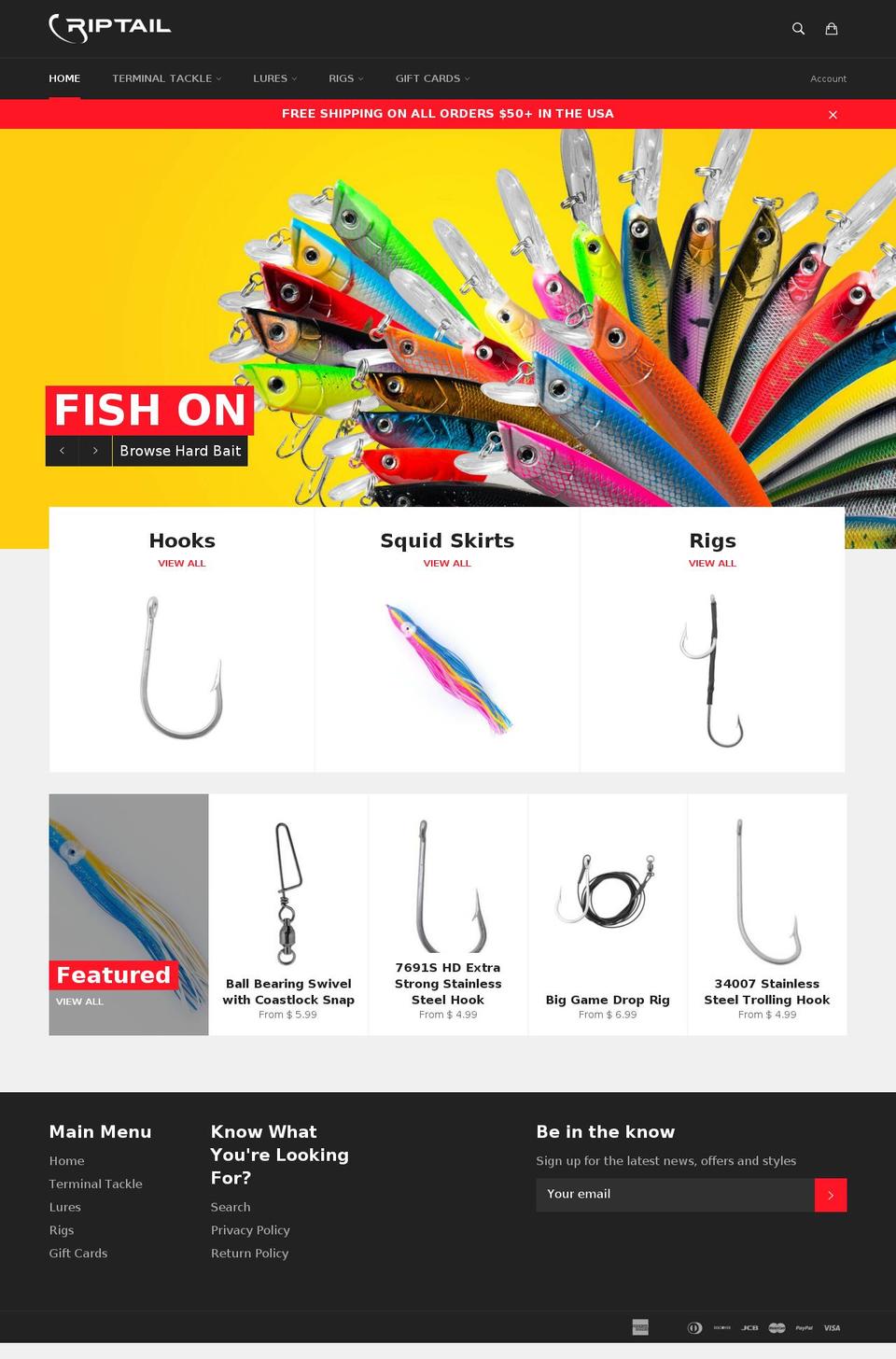 riptail.com shopify website screenshot