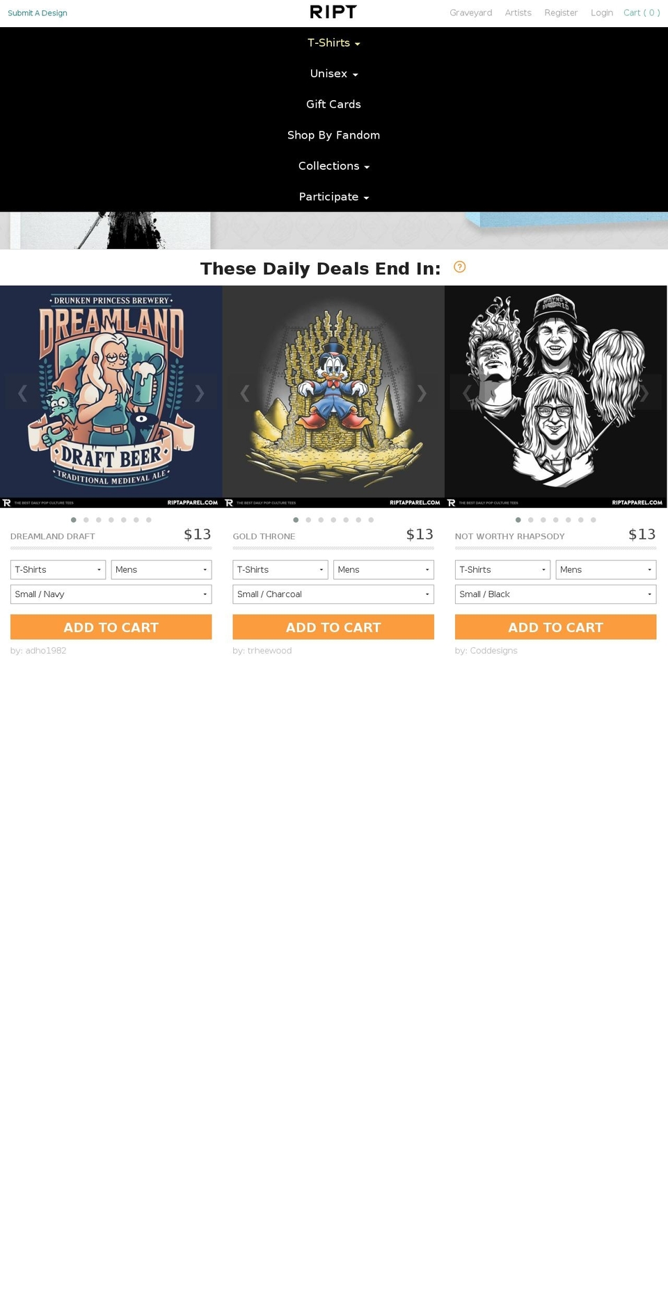 Production - Went Live 04.20.17 Shopify theme site example riptapparel.myshopify.com