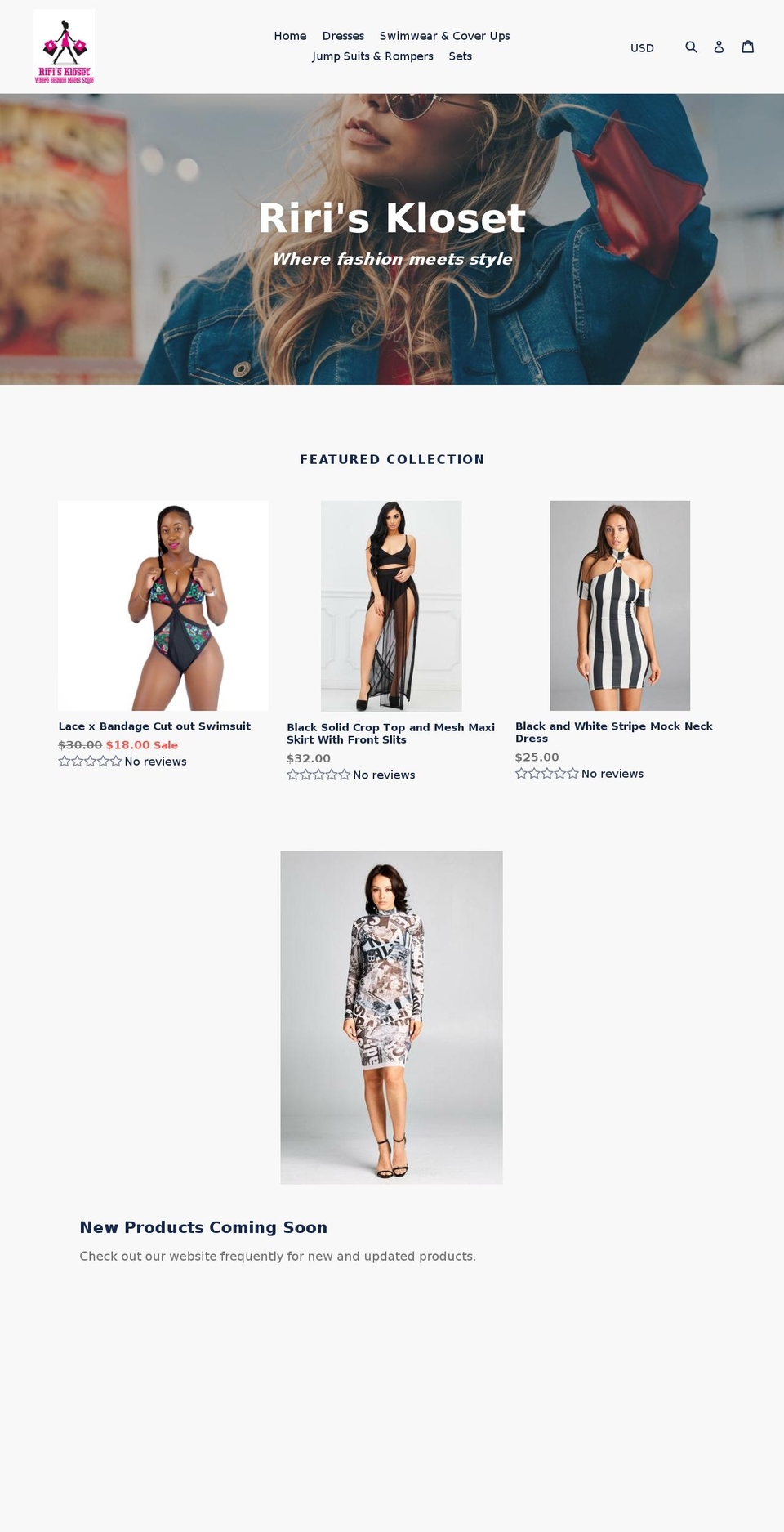 ririskloset.com — Shopify storefront screenshot