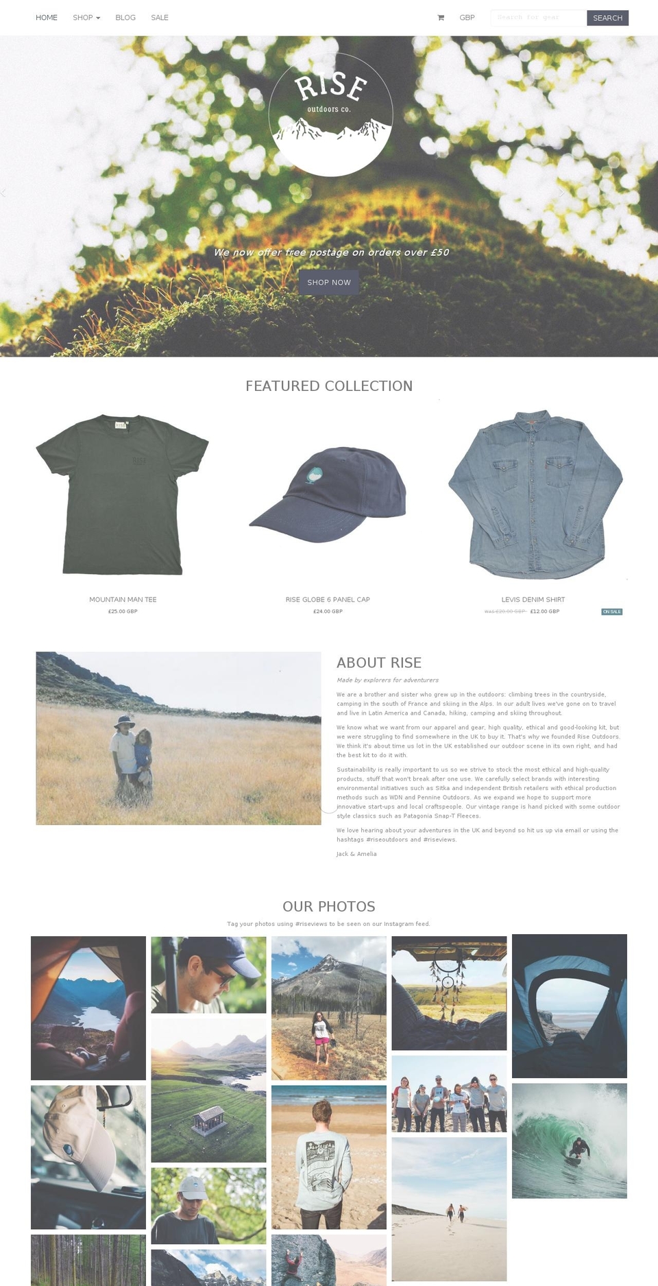 bootstrapify-master Shopify theme site example rise-outdoors.co.uk