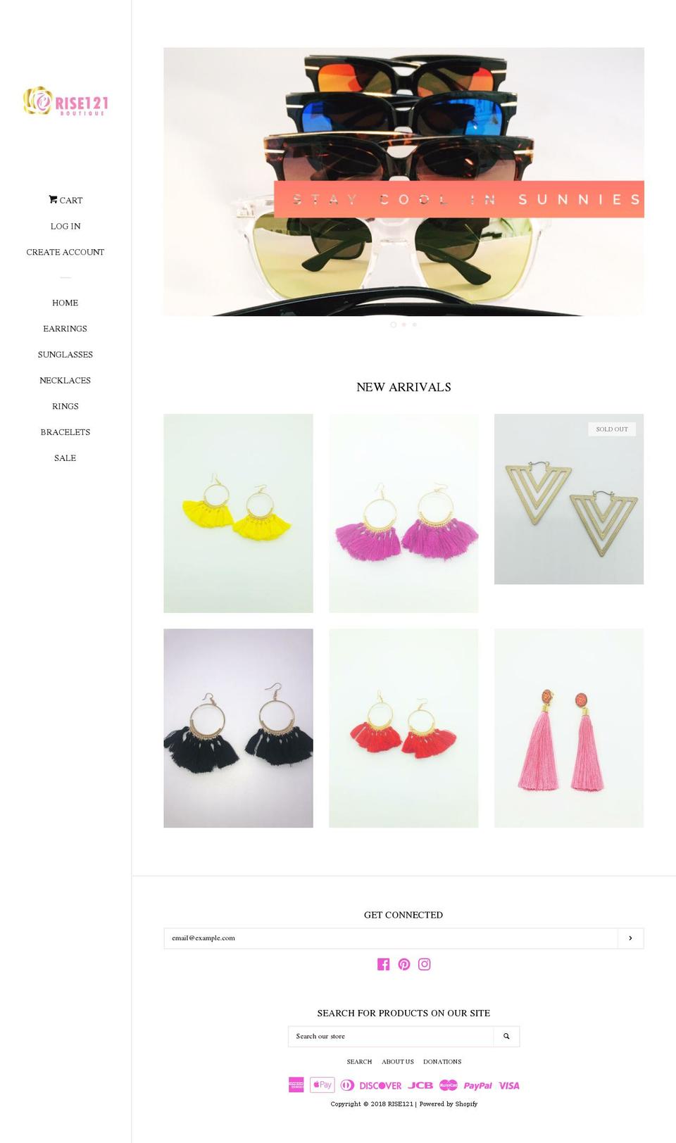 rise121.com — Shopify storefront screenshot