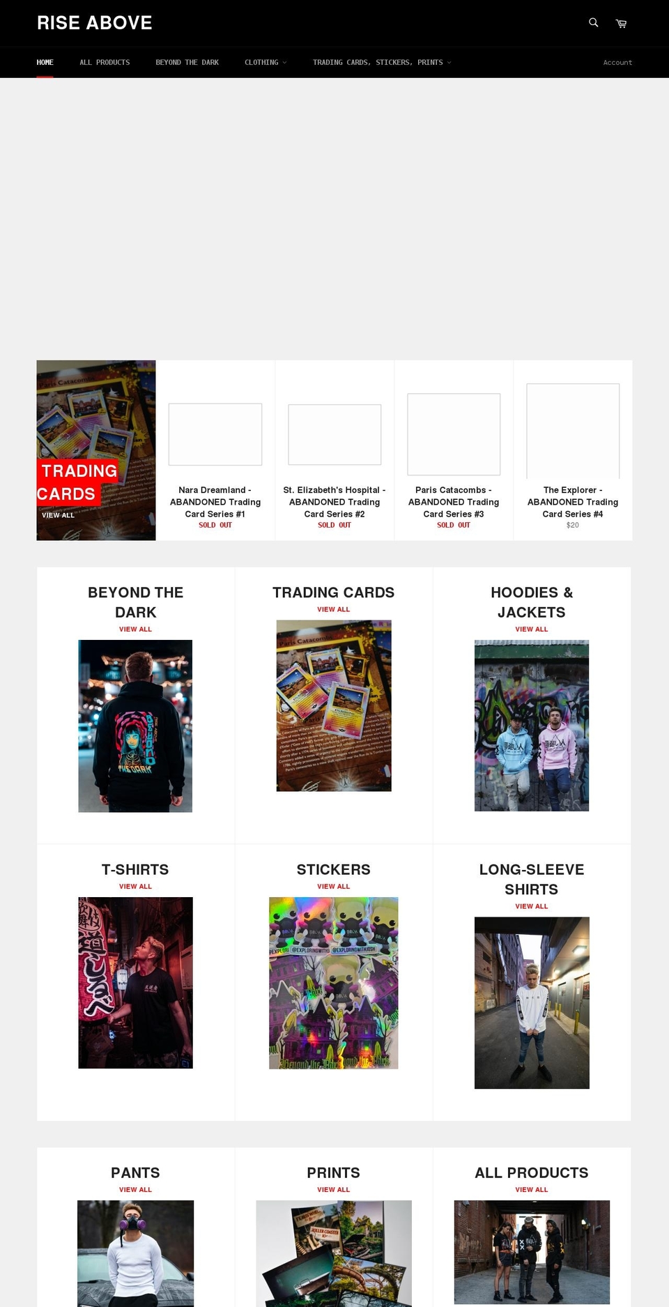 riseabove.shop shopify website screenshot